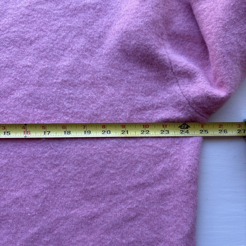 Zara Women M Crewneck Sweater Pink Wool Blend Long Sleeve Oversized Soft Cozy - Picture 6 of 7